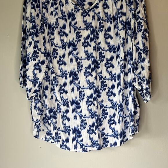 Sonoma Blue & White 3/4 Sleeve Blouse Size 1X - Picture 10 of 13